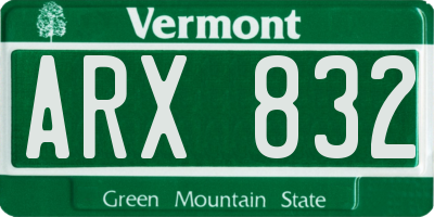 VT license plate ARX832