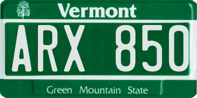 VT license plate ARX850