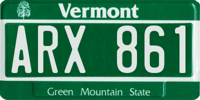 VT license plate ARX861