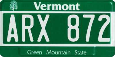VT license plate ARX872