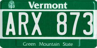 VT license plate ARX873