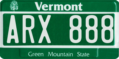 VT license plate ARX888