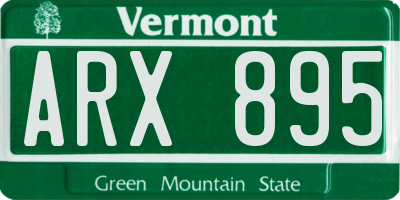 VT license plate ARX895