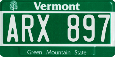 VT license plate ARX897