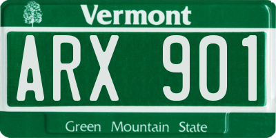 VT license plate ARX901