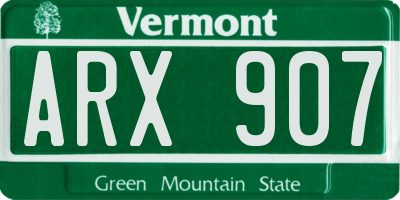 VT license plate ARX907