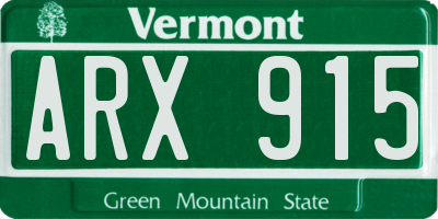 VT license plate ARX915
