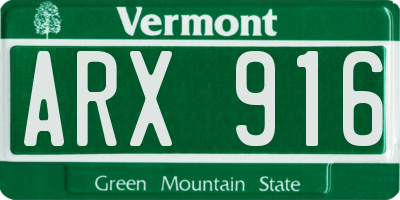 VT license plate ARX916