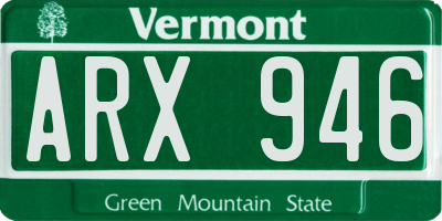 VT license plate ARX946