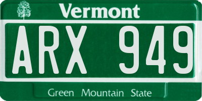VT license plate ARX949