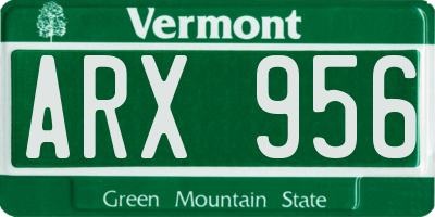 VT license plate ARX956