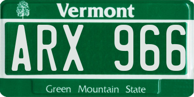VT license plate ARX966