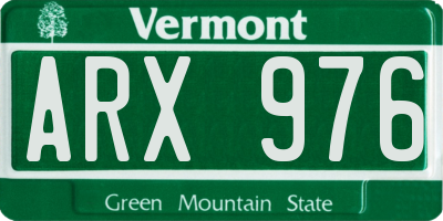 VT license plate ARX976