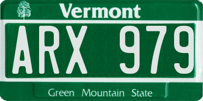 VT license plate ARX979