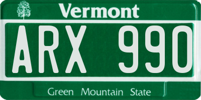 VT license plate ARX990
