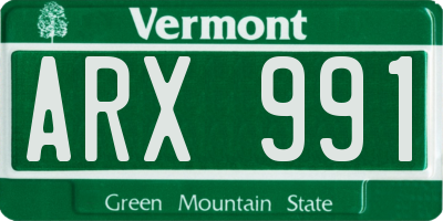 VT license plate ARX991
