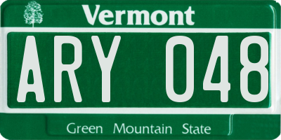 VT license plate ARY048