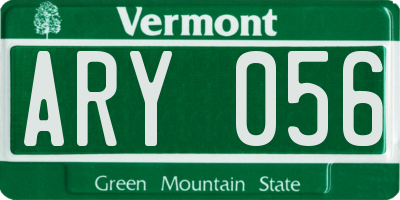 VT license plate ARY056