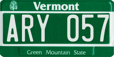 VT license plate ARY057