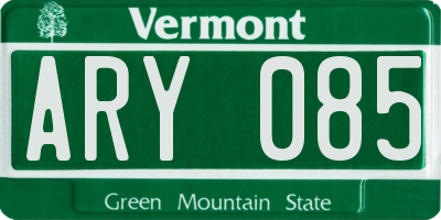 VT license plate ARY085
