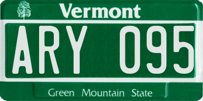 VT license plate ARY095