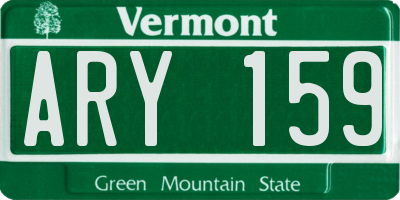 VT license plate ARY159