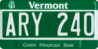 VT license plate ARY240