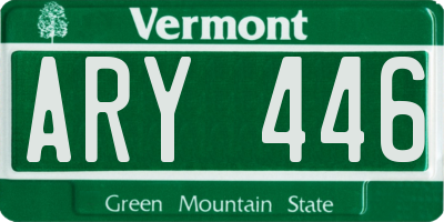 VT license plate ARY446