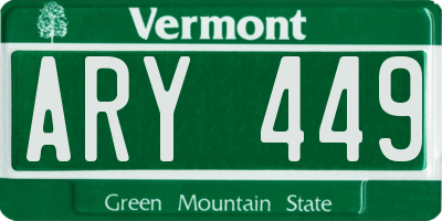 VT license plate ARY449