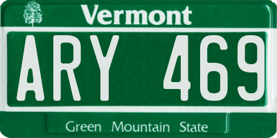 VT license plate ARY469