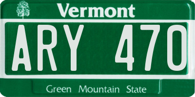 VT license plate ARY470