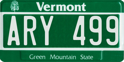 VT license plate ARY499