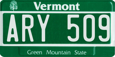 VT license plate ARY509