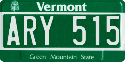 VT license plate ARY515