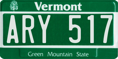 VT license plate ARY517