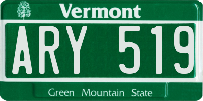 VT license plate ARY519
