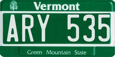 VT license plate ARY535