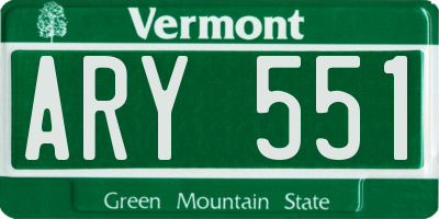VT license plate ARY551