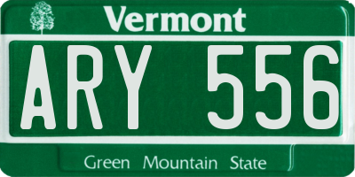 VT license plate ARY556