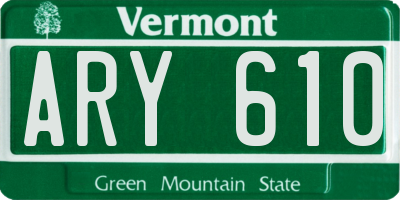 VT license plate ARY610