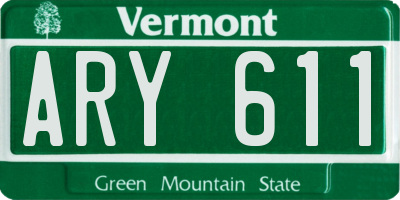 VT license plate ARY611