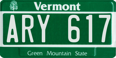 VT license plate ARY617