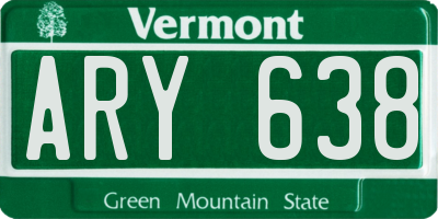 VT license plate ARY638