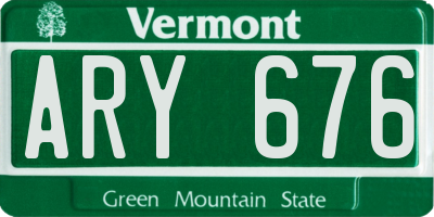 VT license plate ARY676
