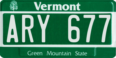 VT license plate ARY677