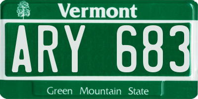 VT license plate ARY683