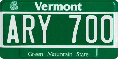 VT license plate ARY700