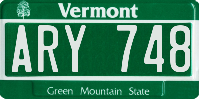 VT license plate ARY748