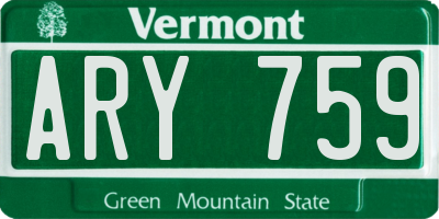 VT license plate ARY759