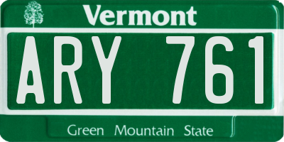 VT license plate ARY761